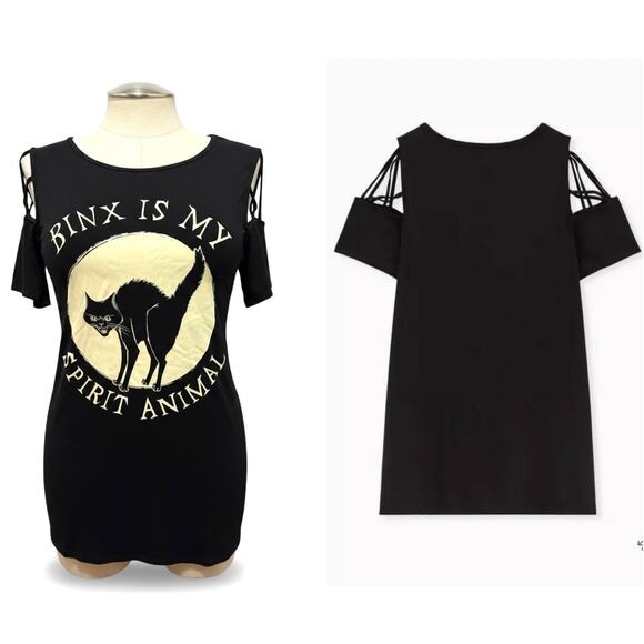 Torrid Plus Size 3 Binx Is My Spirit Animal Disney Hocus Pocus Glow T Shirt 3X - Picture 1 of 3